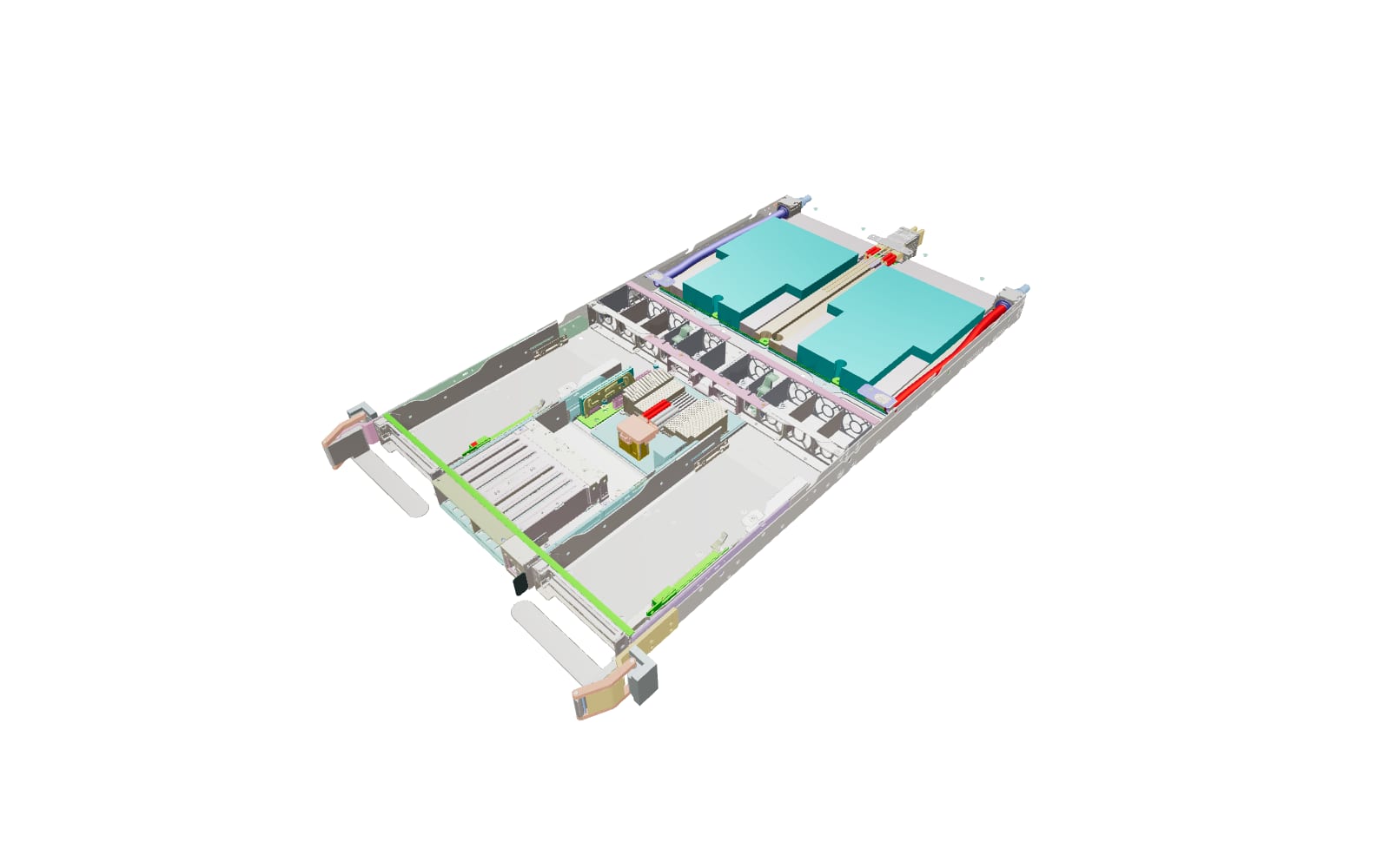 An MGX rack server compute tray as a Jig, at step 2 of the assembly